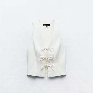 Zara Women's Elegant White Sleeveless Blouse -NWT, Never Worn